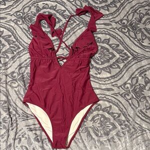 Cupshe Burgundy Women's One Piece Swimsuit